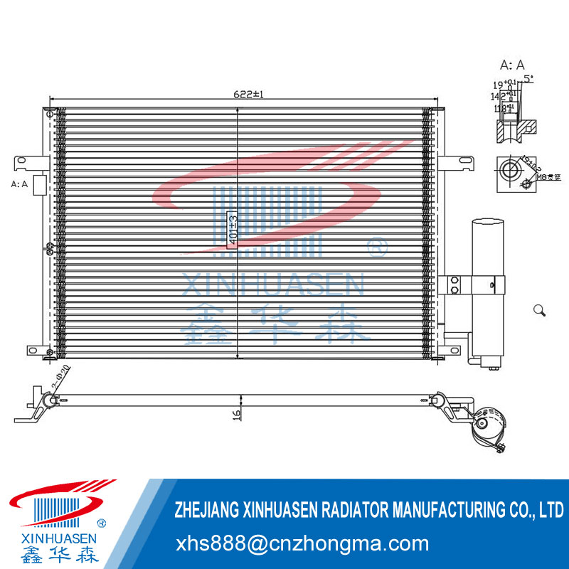 OE 199804 Car Condenser Fits FOED FIGO 1.4 TCDI