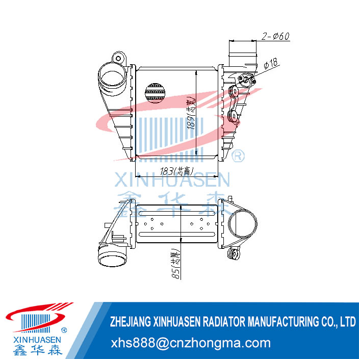 OE 1J0 145 803G Car Intercooler Fits AUDI A3