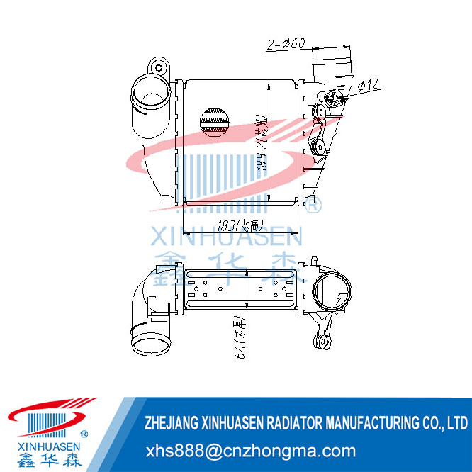 OE 1J0 145 803T Car Intercooler Fits AUDI A3