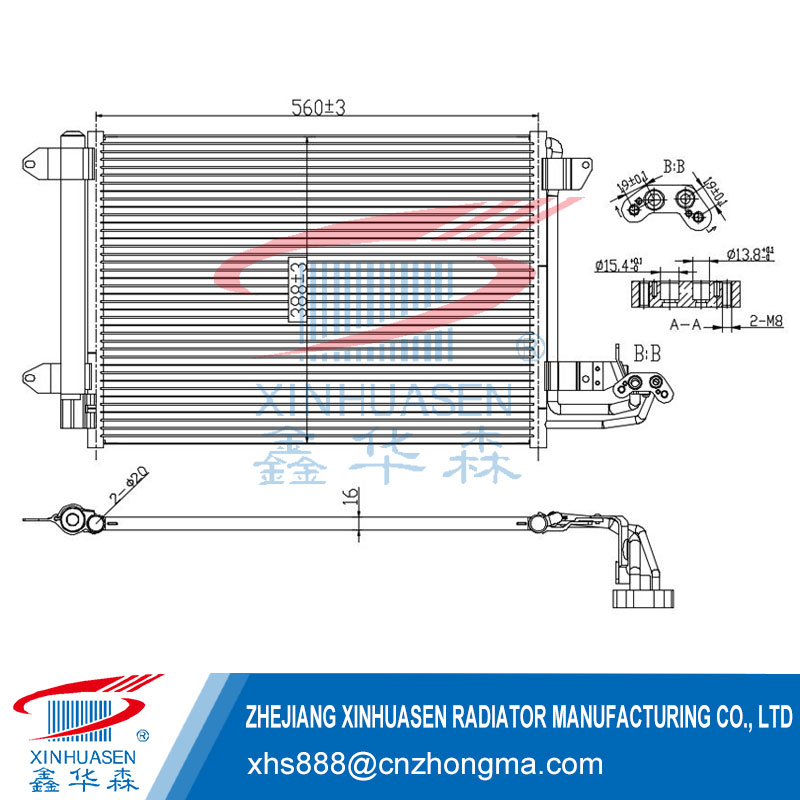 OE 1K0 820 411D Car Condenser Fits AUDI A3