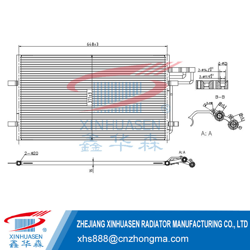 OE 3M5H19710AB Car Condenser Fits FORD FOCUS C-MAX