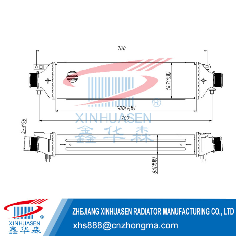 OE 51808365 Car Intercooler Fits FIAT BRAVO