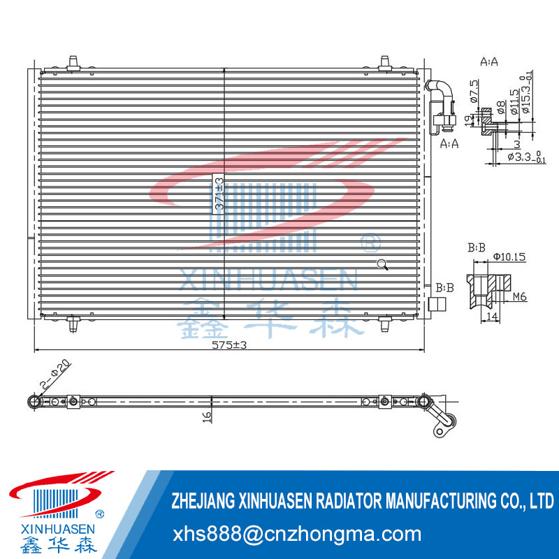 OE 6455 W6 Car Condenser Fits PEUGEOT 206 CC