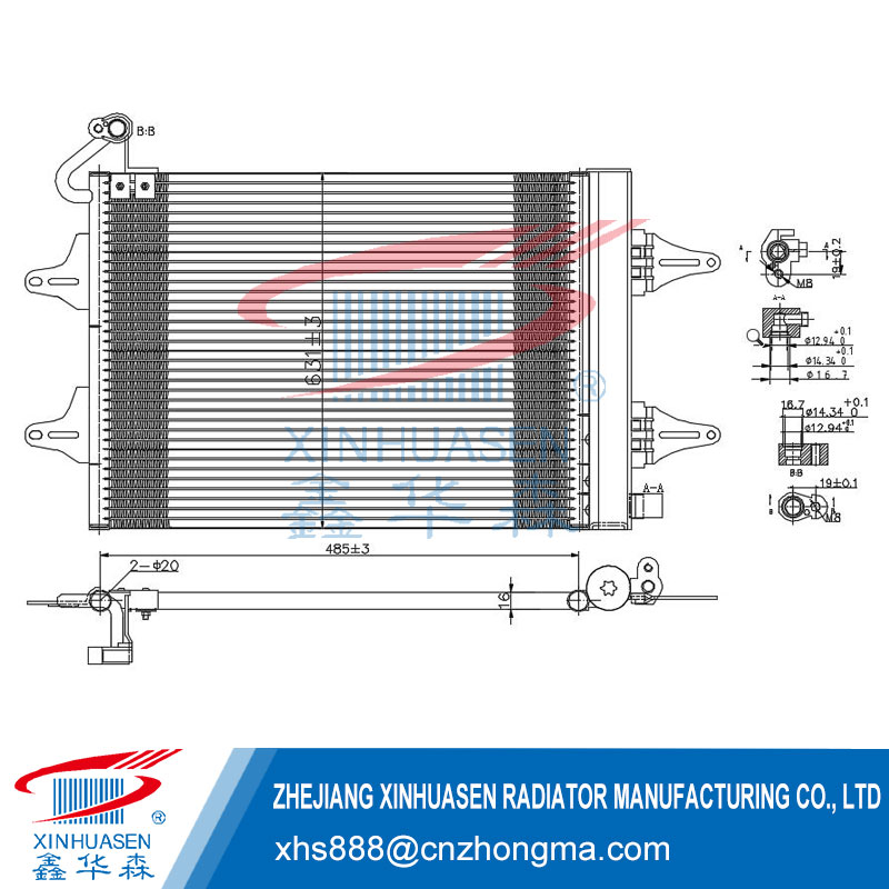 OE 6Q0 820 411 Car Condenser Fits VW FOX