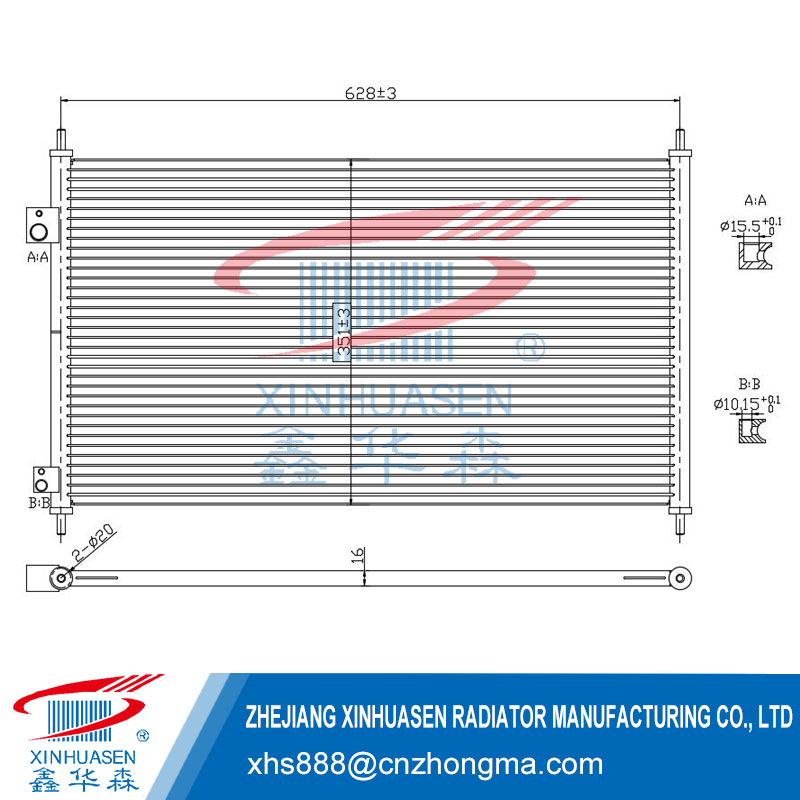 OE 80110-S5A-003 Car Condenser Fits HONDA CIVIC VII COUPE