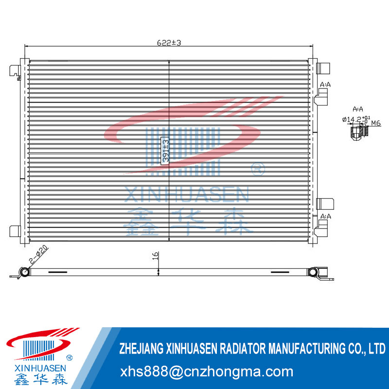 OE 8200115543 Car Condenser Fits RENAULT GRAND SCÉNIC