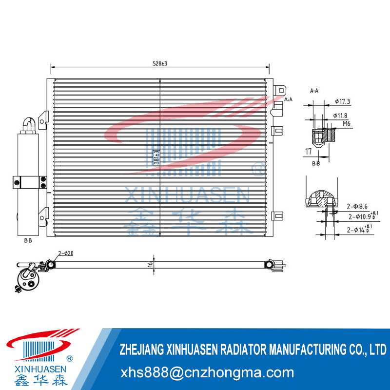 OE 8200757789 Car Condenser Fits RENAULT CLIO GRANDTOUR