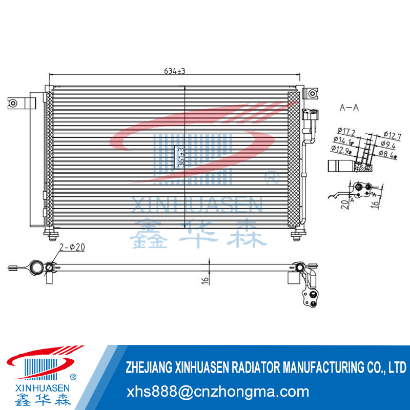 OE 97606-1G000 Car Condenser Fits KIA RIO