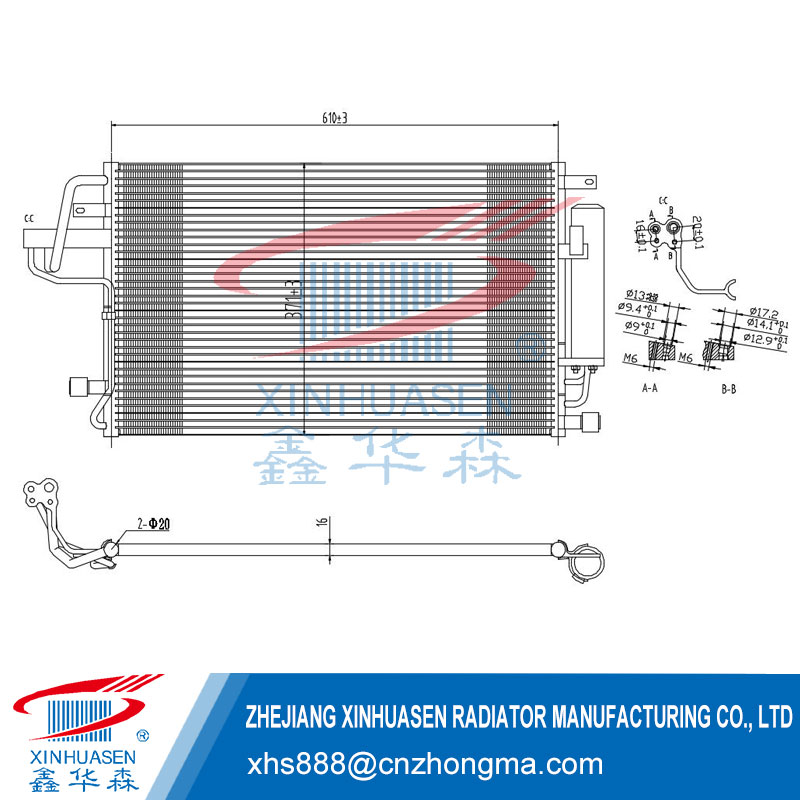 OE 97606-2E000 Car Condenser Fits KIA SPORTAGE