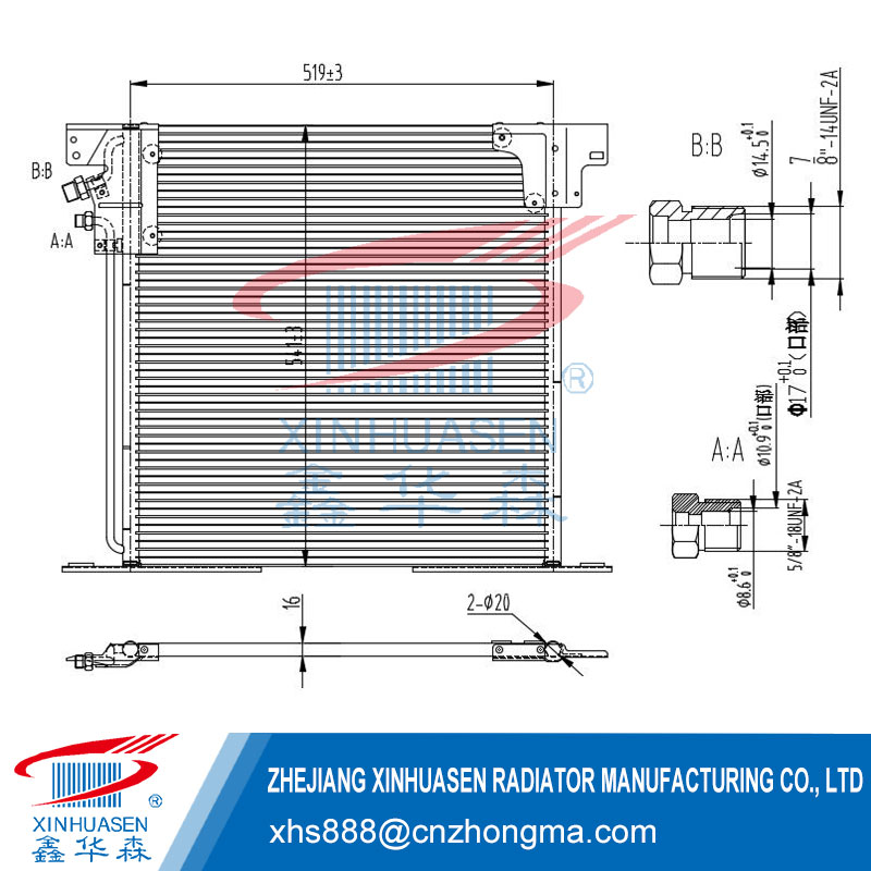 OE A6388350170 Car Condenser Fits MERCEDES V-CLASS